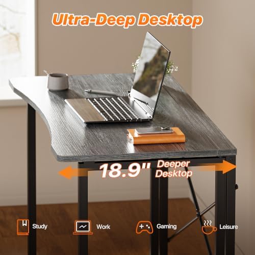 Huuger Folding Desk for Small Spaces, 39.4 Inch Foldable Computer Table