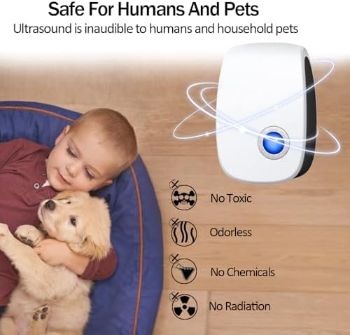 2026 Upgraded Ultrasonic Pest Control Repeller, Indoor Mouse Repellent for Rat, Mice, Rodent, Roach,Cockroach, Insect, Mosquito Electronic Plug in Pest Control 6 Packs
