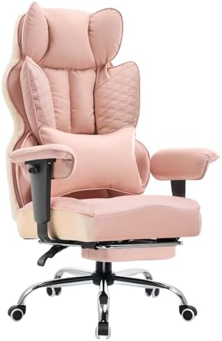 COMHOMA Big and Tall Office Chair Heavy Duty Wide Ergonomic Gaming Chair with Deluxe Embossing Designed Leather with Foot Rest,150°Reclining Adjustable Armrests Pocket Spring Back Support and Pillow
