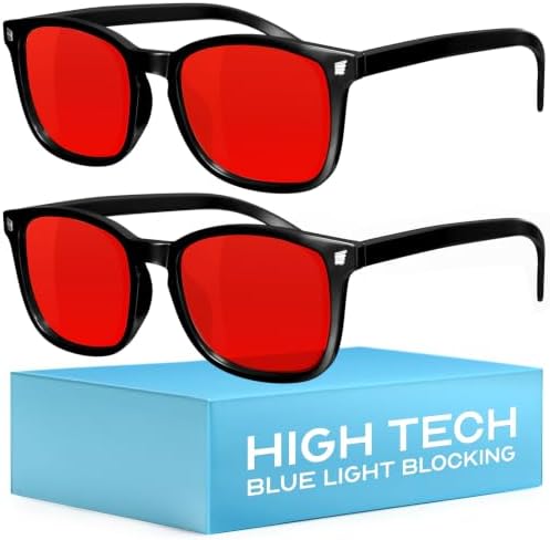 livho High Tech Blue Light Blocking Gaming Glasses - Red Lenses