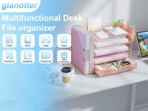 gianotter 5-Tier Desk Organizer with Drawers and File Holders