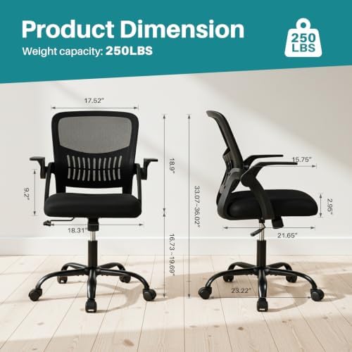 OLIXIS Ergonomic Office Desk Chair, Mid-Back Executive Computer Chair