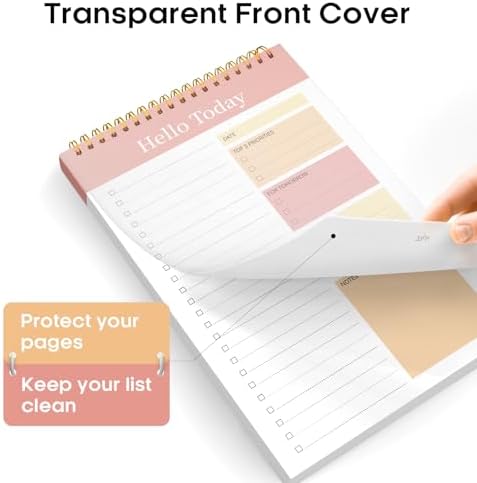 Taja To Do List Notepad, Undated Daily Planner for Work and Goal Setting