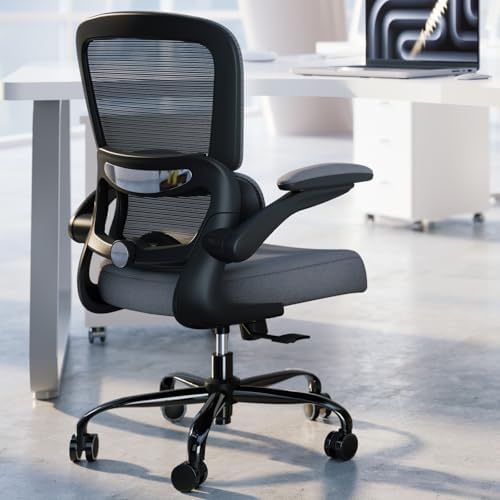 TRALT Office Chair - Ergonomic Desk Chair with Adjustable Lumbar Support, Mesh Computer Chair, Executive Chair for Home Office Comfortable Lumbar Support (1, Fog Gray)