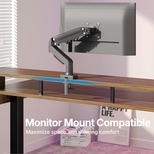HUANUO 48″ x 26″ Electric Standing Desk with 2 Drawers &24.4″ Large Keyboard Tray, C-Clamp Mount Compatible, Adjustable Computer Desk for Office, Sit Stand Up Desk with 4 Height Presets, Deep Walnut