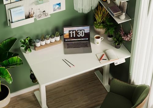 Claiks Electric Height Adjustable Standing Desk, 32x19 Inch, White