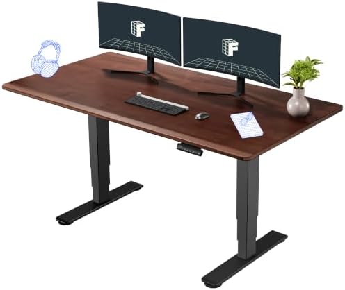 FLEXISPOT E6 Solid Wood Dual Motor 3-Stage Electric Standing Desk, 63 x 30