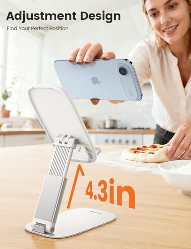 Lamicall Ultra-Thin Cell Phone Stand, Foldable Cellphone Holder for Desk