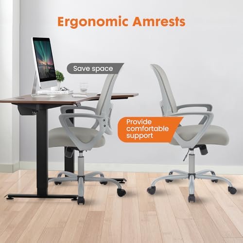 Sweetcrispy Executive Home Office Chair, Mesh Office Chair, Grey