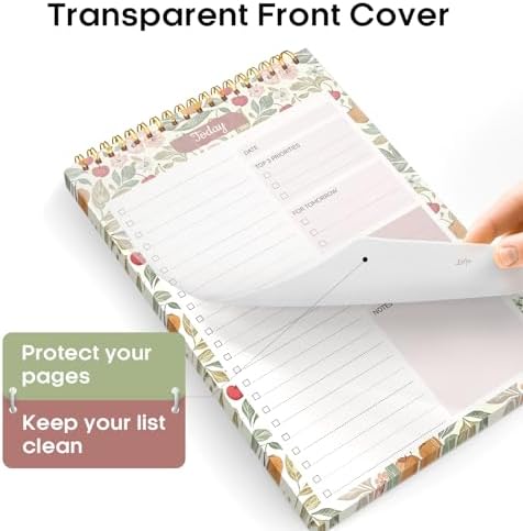 Taja To Do List Notepad, Undated Daily Planner for Work and Goal Setting