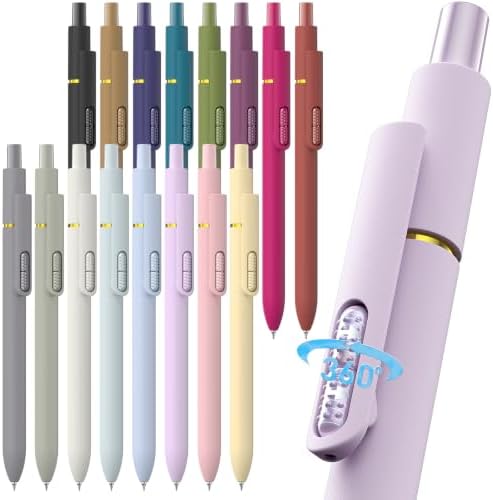 Hiacry 16 Pack Gel Pens, Quick-Dry Black Ink-0.7mm Fine Point Fidget Pens