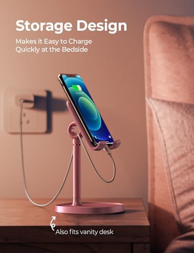 LISEN Cell Phone Stand iPhone Holder for Desk, Pink Gifts Gadgets Organizer
