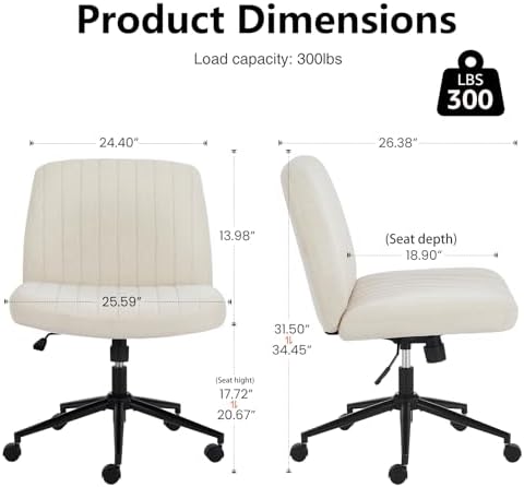 OLIXIS Criss Cross Chair with Wheels, Vanity Chair, Home Office Desk