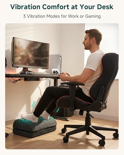 Snailax Heated Footrest Under Desk with Vibration, Adjustable Foot Stool