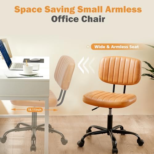 Sweetcrispy Office Desk Chair, Small Home Vanity Chair, Lumbar Support