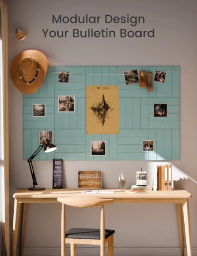 Fluxynara 48" x 36" Large Felt Bulletin Board, Aqua Blue