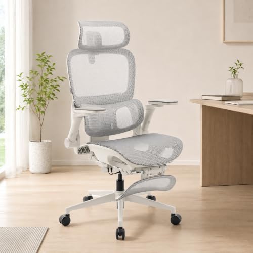 SIHOO B300 PRO Ergonomic Office Chair with Footrest, 300 LBS, Grey
