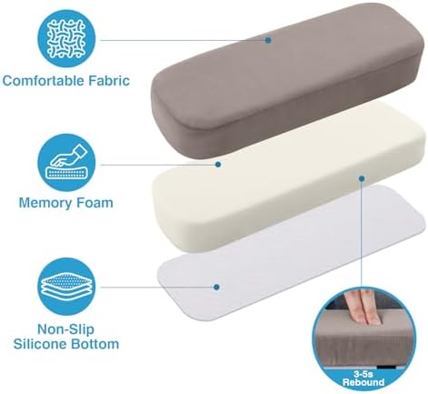 Smiry Memory Foam Office Chair Armrest Pads, Non-Slip Armrest Cushion