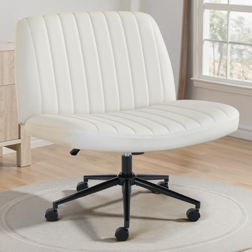 OLIXIS Criss Cross Chair with Wheels, Vanity Chair, Home Office Desk