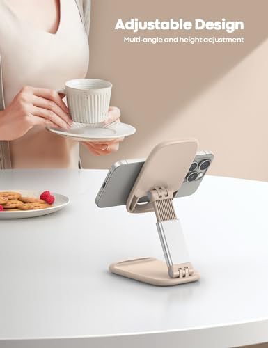 Lamicall Khaki Phone Holder for Desk, Cellphone Stand