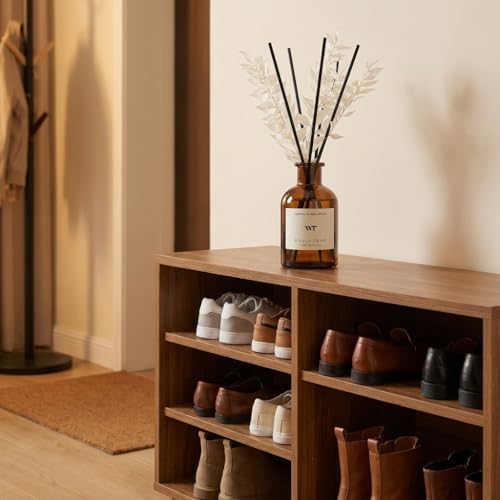 WEALD TRIBE Reed Diffuser Set for Bathroom Air Fresheners, Oil Diffuser Sticks | White Tea Scent 4.0 fl oz Home Fragrance with Sticks Defusers | House Bedroom Office Shelf Decor