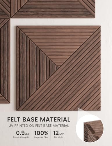 Fluxynara 6-Pack Large Felt Bulletin Board, Walnut Facet