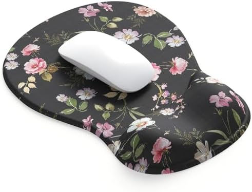 ErgoComfort Gel Wrist Rest Mouse Pad-Ergonomic Office Mousepad with Wrist Support-Non-Slip, Design Desk Accessories Mat for Home&Game Decor (08Floral Brust)