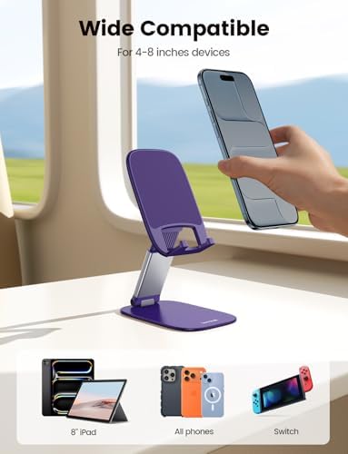 Lamicall Ultra-Thin Phone Holder for Desk, Purple Office Desk Accessories