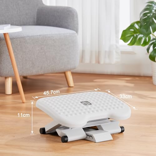 HUANUO Adjustable Foot Rest for Under Desk with 3 Height Position, White