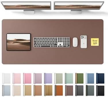 YSAGi Leather Desk Protector, Office Mat, Large Mouse Mat, Non-Slip PU Leather Blotter, Laptop Desk, Waterproof Writing Pad for Office and Home (Chocolate, 47" x 17")