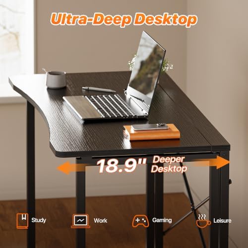 Huuger Folding Desk for Small Spaces, 39.4 Inch Foldable Computer Table