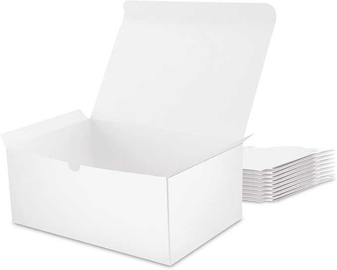 10 Gift Boxes 9.5x6.5x4 Inches Gift Boxes with Lids Boxes for All Occasion Bridesmaid Proposal Boxes, White Gift Boxes Bulk for Light Weight Gifts, Crafting