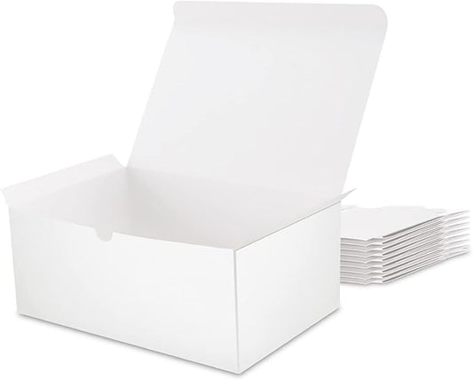 10 Gift Boxes 9.5x6.5x4 Inches Gift Boxes with Lids Boxes for All Occasion Bridesmaid Proposal Boxes, White Gift Boxes Bulk for Light Weight Gifts, Crafting