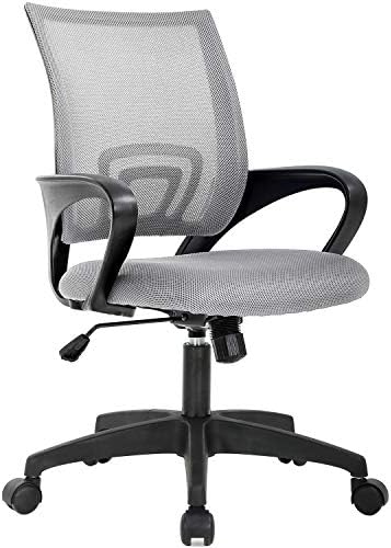 BestOffice Ergonomic Office Chair | Mid-Back Swivel Desk Chair | Grey