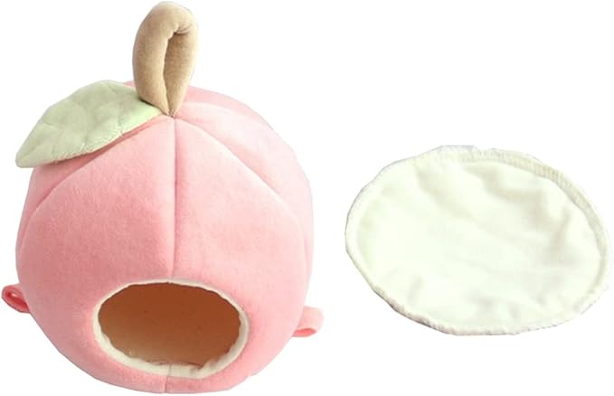 ANIAC Pet Winter Hanging Fruit House Hammock Warm Bed Nest Accessories for Hamster Guinea Pig Hedgehog Chinchilla Hamster and Small Animals (Pink)
