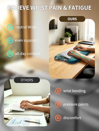 Ergonomic Keyboard Stand, Wrist Rest & Mouse Pad, Memory Foam Wrist Support