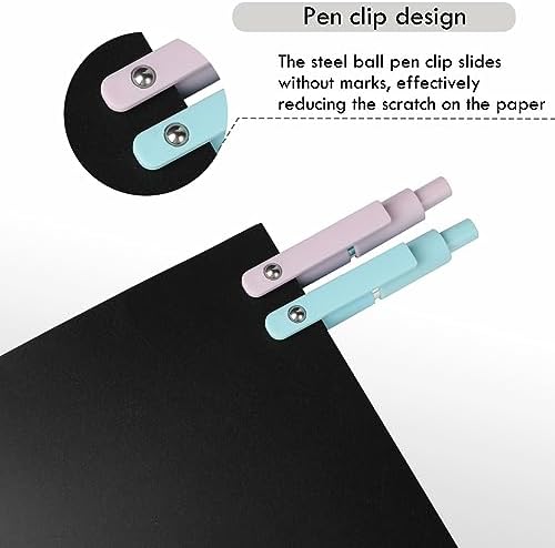 Ddaowanx Gel Pens,5 Pcs 0.5mm Retractable Quick Dry Black Ink Pens