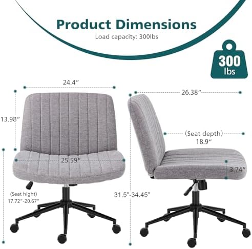 OLIXIS Criss Cross Chair with Wheels, Vanity Chair, Home Office Desk
