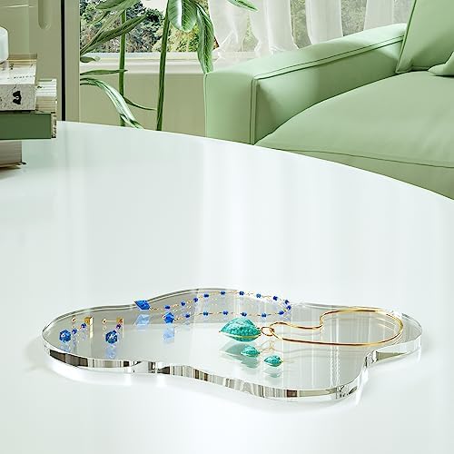 Acrylic Coaster Decorative Plates, Irregular Bar Drink Coaster, Clear Cloud Shape Coffee Cup Coaster, Perfect for Tabletop Protection and Accessories Display.(Clear)