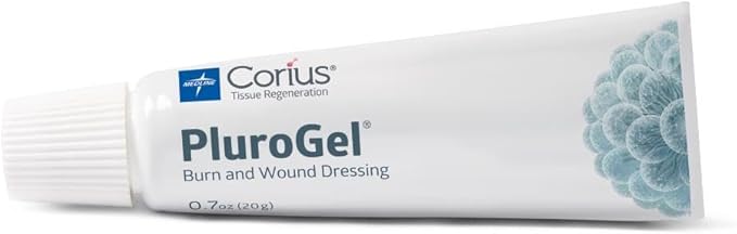 PluroGel Burn and Wound Dressing Gel, Moisture-Retaining, Non-Cytotoxic, Water-Soluble, Biocompatible Gel for Burns, Cuts, Ulcers, and Wound Care Protection, 0.7 oz. Tube
