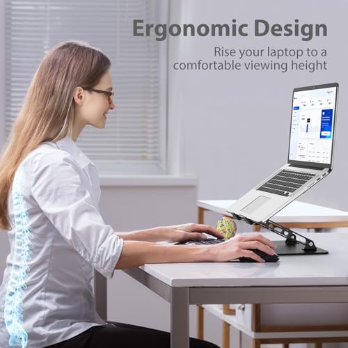 Adjustable Laptop Stand for Desk, Metal Laptop Riser Holder