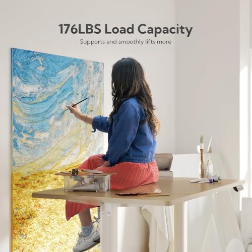 Claiks Electric Height Adjustable Standing Desk, 63x24 Inch, Nature