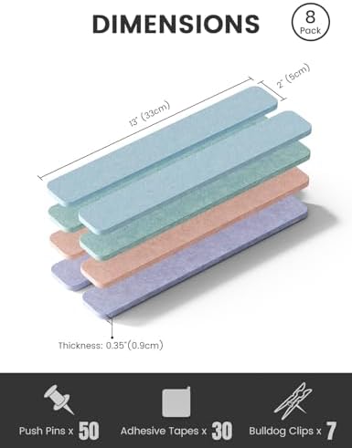 Fluxynara 13" x 2" Felt Wall Panels, Coastal Haze