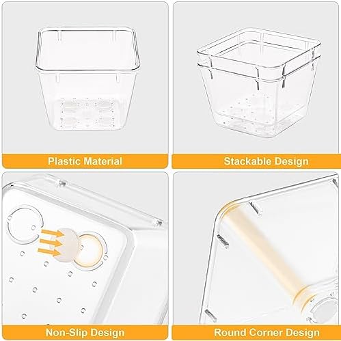 SMARTAKE 13-Piece Drawer Organizers with Non-Slip Silicone Pads, 5-Size