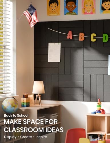 Fluxynara 48" x 36" Large Felt Bulletin Board, Black