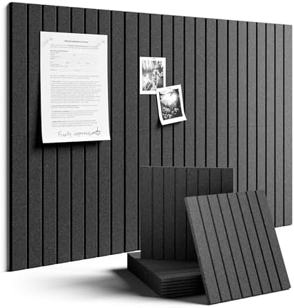 Fluxynara 36" x 24" Large Felt Bulletin Board, Charcoal Gray