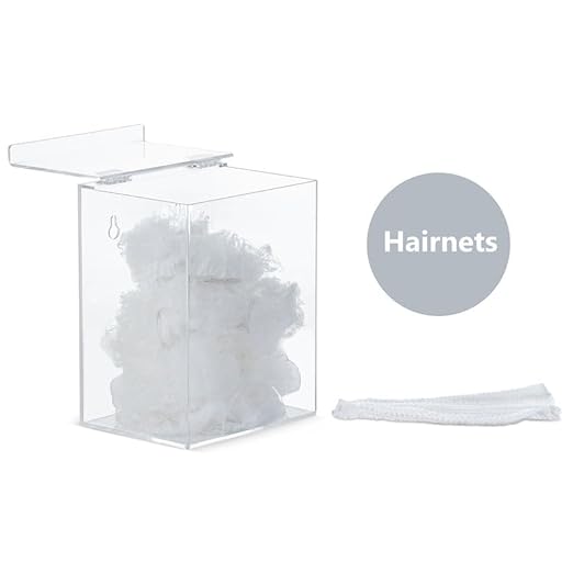 Hairnet Dispenser and Glove Holder, Universal Acrylic Storage for Beard Covers, Safety Glasses, Face Masks, Shoe Covers, Earplugs - Wall Mount or Countertop In Medical, Restaurant, Home