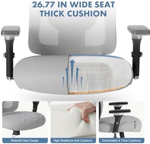 DUMOS Big and Tall Office Desk Chair, 500lbs Heavy Duty Mesh Chair