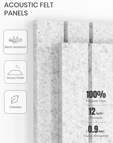 Fluxynara 36" x 24" Large Felt Bulletin Board, Light Gray