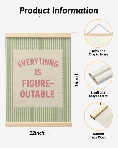 FGFK Everything Is Figureoutable Inspirational Wall Art Poster Hanger Frame